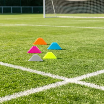 30pcs Soccer Cones: Sturdy Disc Cones for Sports Training - Spot Markers - Plastic Training Equipment for Field Marking and Agility Obstacle Practice