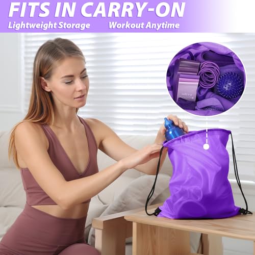 17 Pcs Home Pilates Kit with Resistance Bands 6 Tube Pedal Puller Resistance Band Set for Women Weight Loss Leg Training Workout Equipment Gym Exercise Equipment Beginners Yoga (Purple)