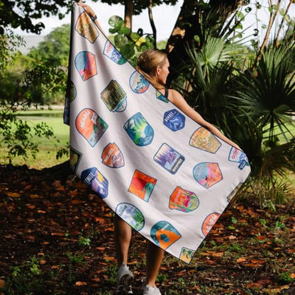Sprints Athletic Running Towel, Full-Sized, Car Seat Cover - Performance Microfiber (National Parks Cream) - color: National Parks Cream