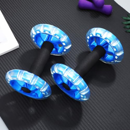 Kisangel 2-Pack Ab Roller Wheel, Dual Abdominal Exercise Equipment for Core Workout, Stable Fitness Training Device with Non-Slip Grip Handles for Home Gym, Blue