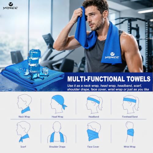 4 Pack Cooling Towels (40"x12"), Cool Neck Towel, Soft Breathable Microfiber for Gym, Yoga, Golf, Running, Camping & Summer Outdoor Activities