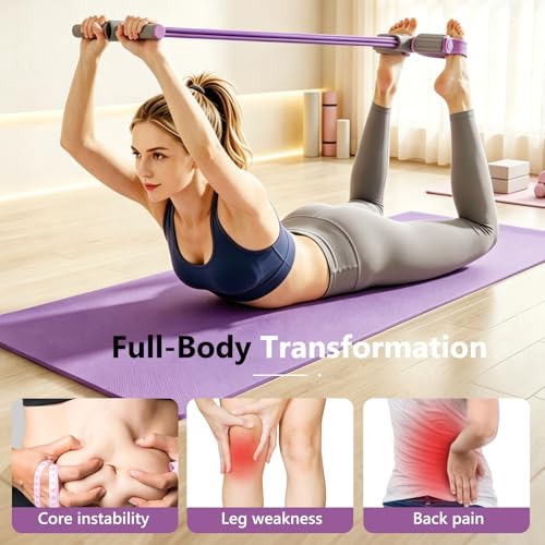Pedal Resistance Band with Handle,4/6/8 Resistance Levels Elastic Pull Rope, Portable Fitness Bands for Leg Butt Training, Home Gym, Yoga, Pilates