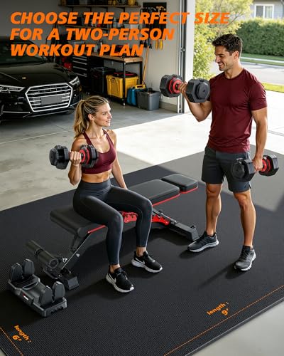 Rendpas Large Exercise Mat for Home Gym, 8mm Extra Thick Workout Mat - color: 9*6 FT Black