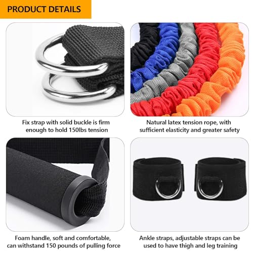 Resistance Bands Set for Working Out, 150lb Exercise Trainer