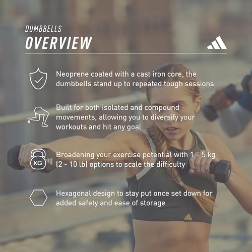 adidas Dumbbells | 1Kg - 5Kg (Pair) - size: 3 KG