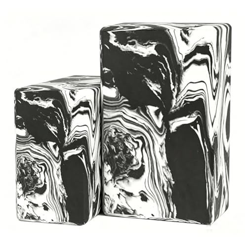 Yoga Blocks 2 Pack, Lightweight Premium EVA Foam Yoga Blocks, Non Slip Supportive Foam Blocks for Yogi, Pilates, Stretching and Meditation, Women Men Yogi Beginners Accessories - color: Black White