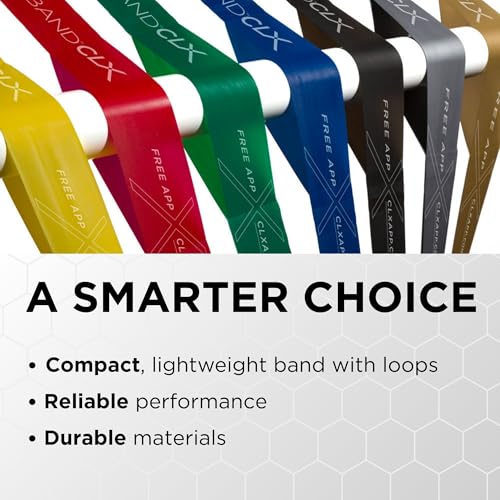 THERABAND CLX Resistance Band with Loops, Fitness Band for Home Exercise and Workouts - color: Silver/Gold - Super Heavy/Max