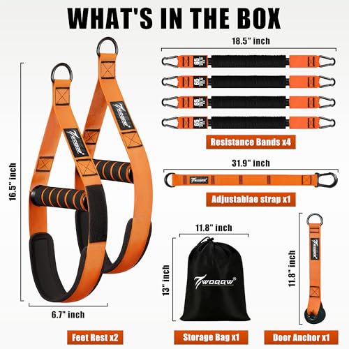Pull Up Assistance Bands, Heavy Duty Resistance Bands with Handles, Exercise Band with Door Anchor, Adjustable Workout Band Set for Pull Up Bar, Full Body Strength&Muscle Training, Recovery, Home Gym