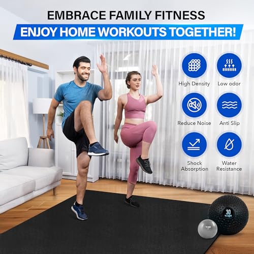 YES4ALL Exercise Mat for Home Gym, Fitness Workout Mats - style: A. Foam Large Exercise Mat