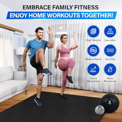 YES4ALL Exercise Mat for Home Gym, Fitness Workout Mats - style: A. Foam Large Exercise Mat
