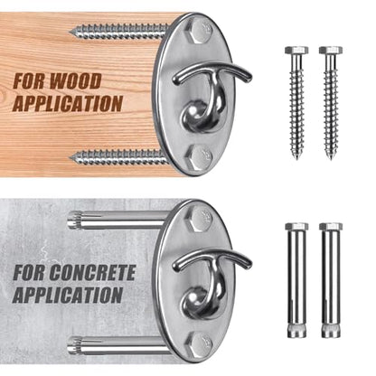SELEWARE 3 Pack Heavy Duty Stainless Steel Wall Anchors for Resistance Bands – 2000 lbs Load Capacity, Space-Saving Home Gym & Physical Therapy Mounts for Strength Training & Body Weight Straps