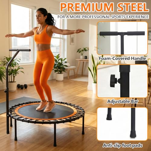 40" Bungee Rebounder Mini Trampoline with Foam Handle for Adults and Kids