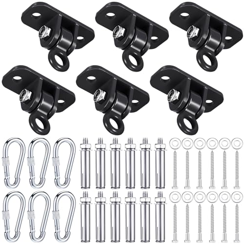 Tandefio 6 Sets Swing Hanger with Swingset Accessory, Black - color: Black