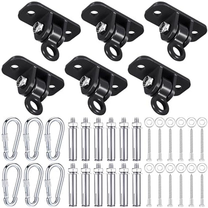 Tandefio 6 Sets Swing Hanger with Swingset Accessory, Black - color: Black