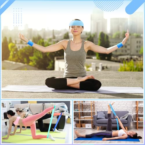 17 Pcs Home Pilates Kit with Resistance Bands 6 Tube Pedal Puller Resistance Band Set for Women Weight Loss Leg Training Workout Equipment Gym Exercise Equipment Beginners Yoga - color: Blue