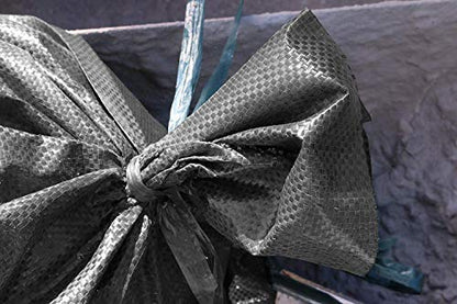 FAMI Empty Black Sandbags with Ties 16" x 25" - Woven Polypropylene Sandbags for Flooding, Flood Protection(10 Bags)
