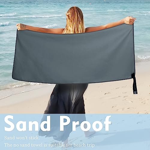 Microfiber Travel Towel, Soft Lightweight Quick Dry Towel, Super Absorbent Compact Travel & Sports & Beach Towels for Camping, Backpack, Gym, Swimming, Yoga, Hiking (XS:12"×24" -Dark Gray)