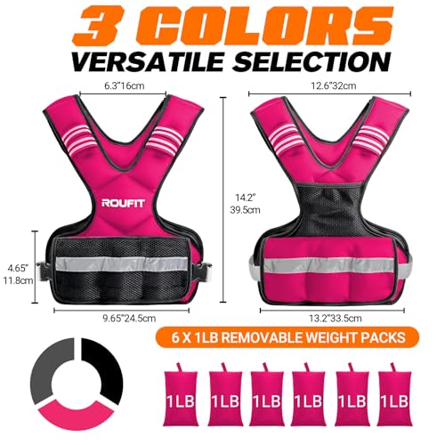 Weighted Vest for Women Adjustable (4-10lb / 6-15lb) Weight Vest for Walking & Running,Weights for Workout Exercise Fitness Gym, Odor-Free Neoprene & Wide Padded Comfort Shoulder Straps & Phone Pocket
