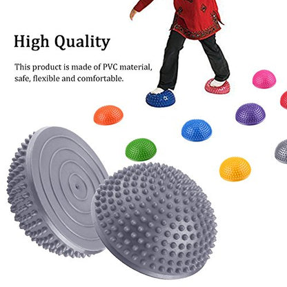 VGEBY Massage Semi Circle Ball, Foot Massage Half Ball Balance Exercise Pods Spiky Kit for Deep Tissue (Color : Silver)