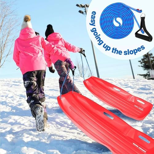 Sled Pulling Belt, Sled Cord with Carabiner, Winter Sled Pull Rope Set, Sled Trainer Pull le-ash, Adjustable Sled Belt for Sled & Tire Pulling,Resist-ance & Strength Training Core Power Workout at Gym
