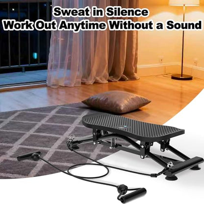 Indoor Ski Simulator with Resistance Bands Full Body Ski Machine for Home Gym Core Trainer Balance Board with Non-Slip Base Black
