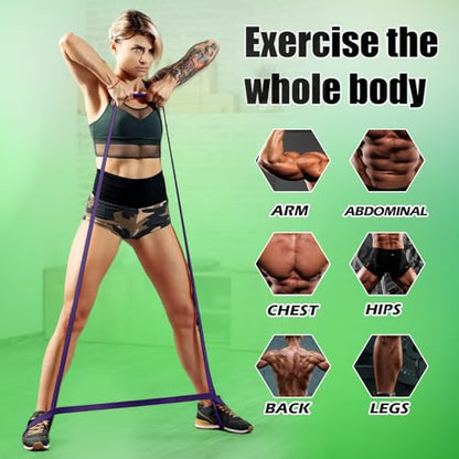 WHATAFIT Resistance Bands,Pull Up Assist Bands Set with Handles, Exercise & Workout Bands with Door Anchor for Men & Women – Home Fitness Equipment for Strength Training, Stretching
