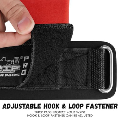 Weight Lifting Rod Hooks Heavy Duty Wrist Wraps Power Weight Lifting Training Gym Grips Straps Set of 2 - color: RED, size: WOMEN-Wrist Size Small/Medium