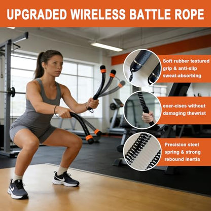 Battle Ropes, for Home Gym, Weighted Cordless Battle Rope, Portable Workout Ropes, Suitable for Low-Impact Cardio Training, Cardio & Muscle Training, Home Gym Equipment for Men & Women