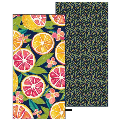 Oversized Microfiber Beach Towel Thin, Tropical Fruit Lemon Double Side Printed Towel 1PC, Large Sand Free Quick Dry Soft Absorbent Compact Towels for Women Men Kids, Summer Pool Swim Bath, 35"x71" - style: Tropical Fruit Lemon