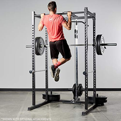 REP Fitness PR-1100 Power Rack Home Gym System, Squat Cage with Attachment Compatibility Multi-Grip Pull Up Bar, Adjustable J Cups, Extended Safeties, 700 lb Capacity, Strength Training Equipment - style: Power Rack + AB-3000 Incline/Decline Bench + Lat/R