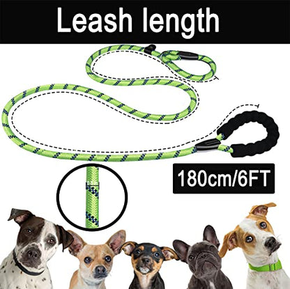 Dog Leash, 6 FT Heavy Duty Dog Leashes with Comfortable Padded Handle,Green - color: Green, size: 6 Feet x 1/2 Inch