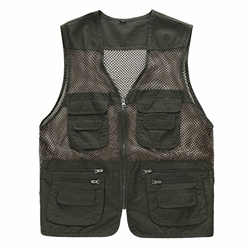 Unisex Mesh Breathable Fishing Vest, Multi-Pockets Photography Travel Hiking Waistcoat Jacket for Adults and Youth