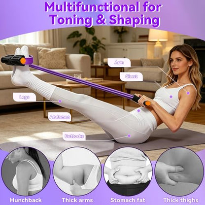 Pedal Resistance Band with Handle, 6-Tube Elastic Yoga Pedal Puller Exercise Bands, Multifunctional Stretch Bands for Exercise, Home Workout Equipment for Legs Arms Abs