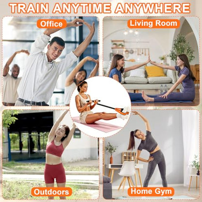 Pedal Resistance Band with Handle, 50 LBS Thickened Latex Tube Pedal Resistance Band with Soft Non-Slip Foam Foot Pedals for Women,Tension Rope Trainer for Abs,Legs,Home Gym Workout Equipment (Orange)