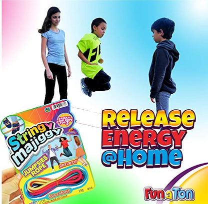 Fun a Ton Long Elastic Chinese Jump Rope for Kids (1 Ankle Skipping Rope). PE Equipment for Elementary School & Playground. Kids Exercise & Outdoor Game. Bulk Clearance Items. F-733-1 - size: 1 Pack