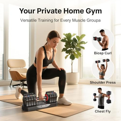 VEICK Adjustable Dumbbell 25 lb – Quick Change Dial with Non Slip Handle & Tray Stand, Space Saving Home Gym Weights for Women Men Strength Training Workout - style: 25LBS-1PC