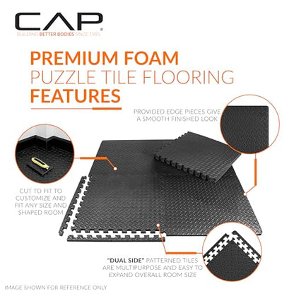 CAP Puzzle Exercise Mats | 3/4” Thick EVA Interlocking Foam Tiles for Home Gym Flooring | Multiple Options
