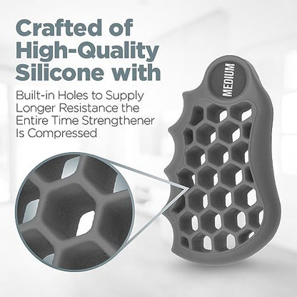 LoGest 3 Pack - 4 Pack Hand Strengthener Devices Ball Exercisers - 4 Level optioen Set for Therapy, Arthritis and Carpal Tunnel - Lightweight Training Equipment Targets Fingers Wrist Hand Exercisers