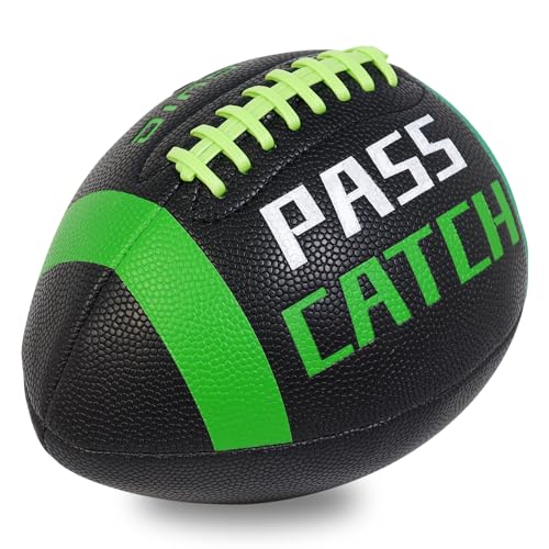 PassCatch Training Football, Composite Fatherless Bounce Back Youth Football, Training Improving Enhance Solo Passing Catching Skills (Deflated) - style: Youth Size(Ages 5-13)