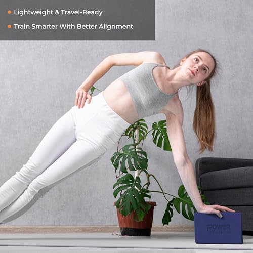 Power Systems Yoga Block | Commercial Grade Foam, Lightweight, Durable Ergonomic Support for Home and Studio Use | Yoga, Pilates, Meditation, Flexibility, and Balance with Textured Non-Slip Grip and Smooth Edges