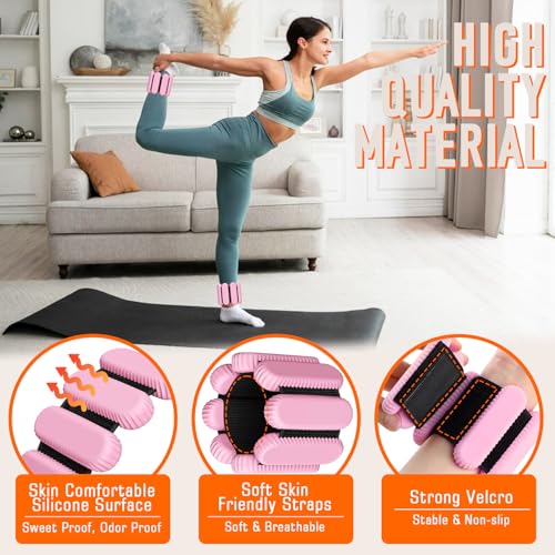 AMORIX Ankle Weights for Women Men, 3 Pairs Wrist Weights Set for Walking Running, 0.5LB/1LB/2LB Each Side Silicone Workout Weights for Gym Fitness,Jogging,Yoga,Strength Training,Physical Therapy