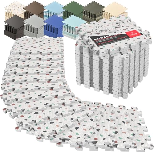 bemaxx Gym Mats Set - EVA Interlocking Foam Floor Tiles Workout Mat Puzzle - color: Confetti, size: 18 Tiles | 18 sq ft
