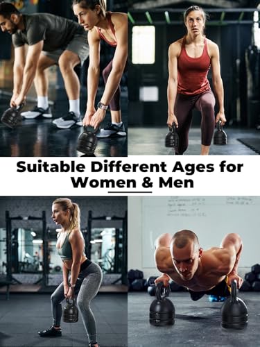 TopMade Adjustable Kettlebell Weights Set Cast Iron Exercise Fitness Kettle Ball Grip 5, 8, 9,12lb Free Weight Men Women Kettlebells for Home Gym Workout Ballistic, Core,Strength Training