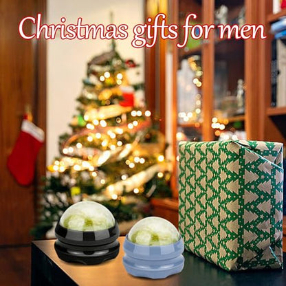 ideayard Cold Massage Roller Ball, Massage Stone Tool Jade Ball for Cold & Heat Relief Sore Muscles, Shoulders, Arms, Neck, Back, Feet, Body - color: Black
