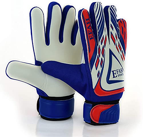 Soccer Goalie Goalkeeper Gloves for Kids Boys Youth with Grips - color: Blue/White, size: Size 5 Suitable for 9 to 12 Years Old