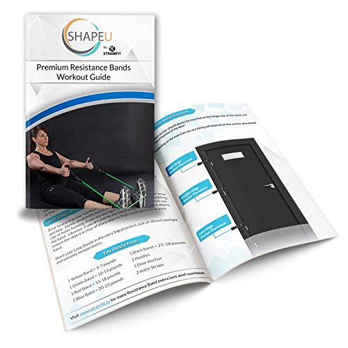 Resistance Band 11 Piece Set - Includes 5 Exercise Bands with Carrying Bag, Door Anchor, Ankle Straps, Exercise Guide with Bonus Digital Workouts and Workout EBook
