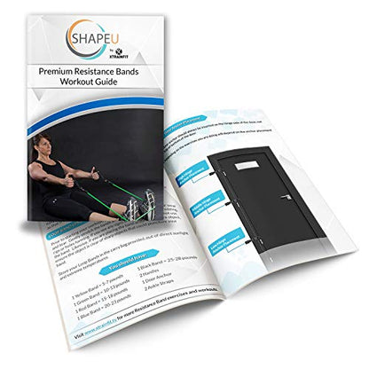 Resistance Band 11 Piece Set - Includes 5 Exercise Bands with Carrying Bag, Door Anchor, Ankle Straps, Exercise Guide with Bonus Digital Workouts and Workout EBook