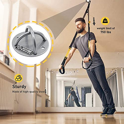 POWER GUIDANCE Battle Rope 1.5 Inch Diameter Poly Dacron 30Ft Length Exercise Equipment for Home Gym &Wall and Ceiling Mount Bracket for Suspension Straps Gymnastic Rings Yoga Swings
