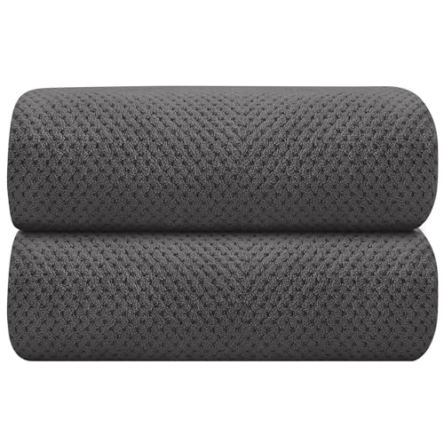 HOMEXCEL Grey Bath Towels 2 Pack, Microfiber Bathroom Towel, Super Soft Highly Absorbent Bath Towel Set, Quick Drying Towels for Sport, Yoga, SPA, Fitness
