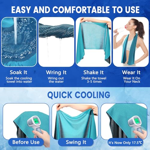 150 Pack Cooling Towels Bulk 40 x 12 Inch Large Chilly Breathable Sweat Sports Cold Towels Sublimation Microfiber Ice Neck Rag for Hot Weather Workout Gym Team Gift (Blue) - color: Blue